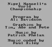 Image n° 4 - screenshots  : Nigel Mansell's World Championship